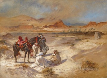  Desert Painting - SIROCCO OVER THE DESERT Frederick Arthur Bridgman
